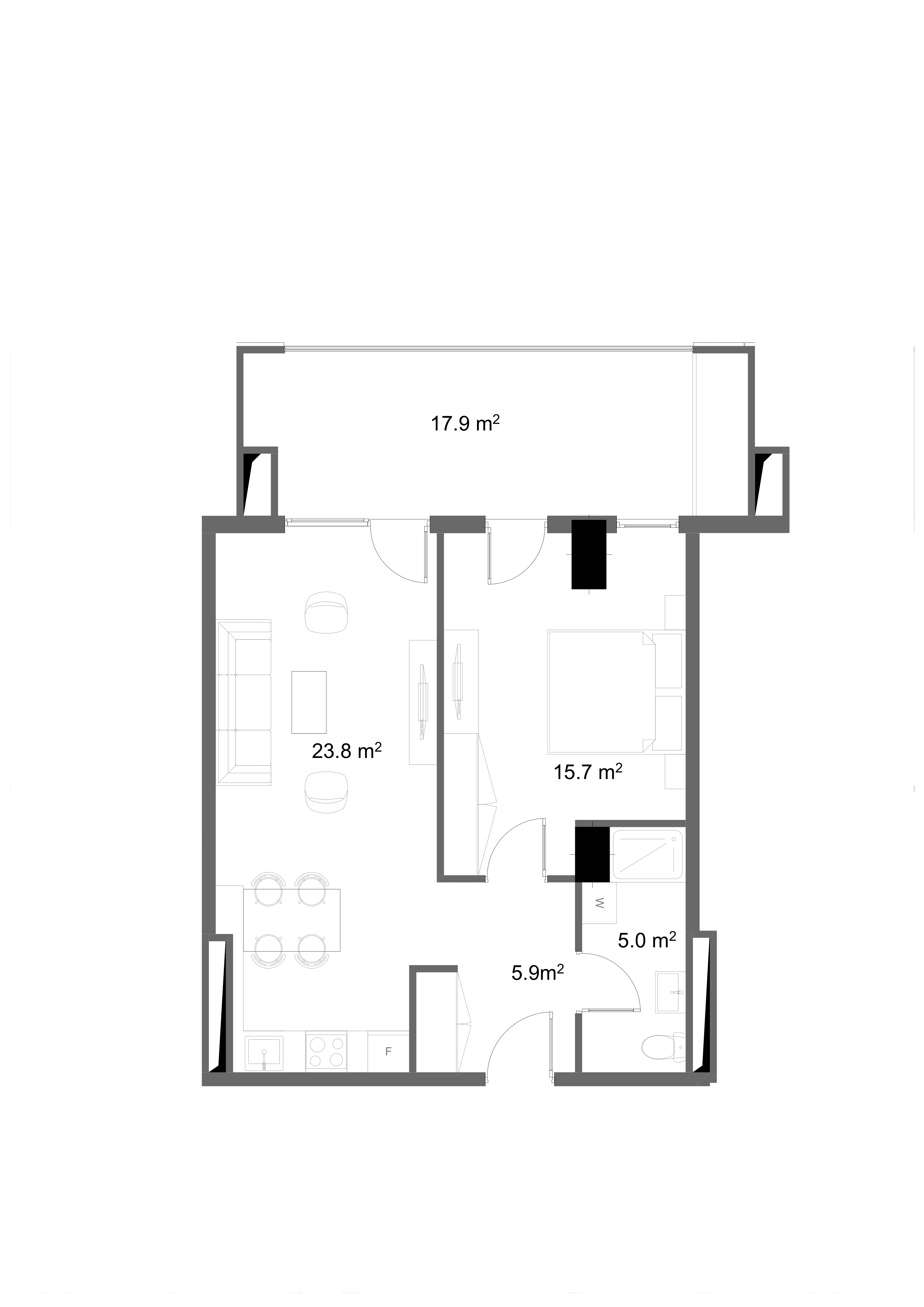 1 საძინებლით 1006