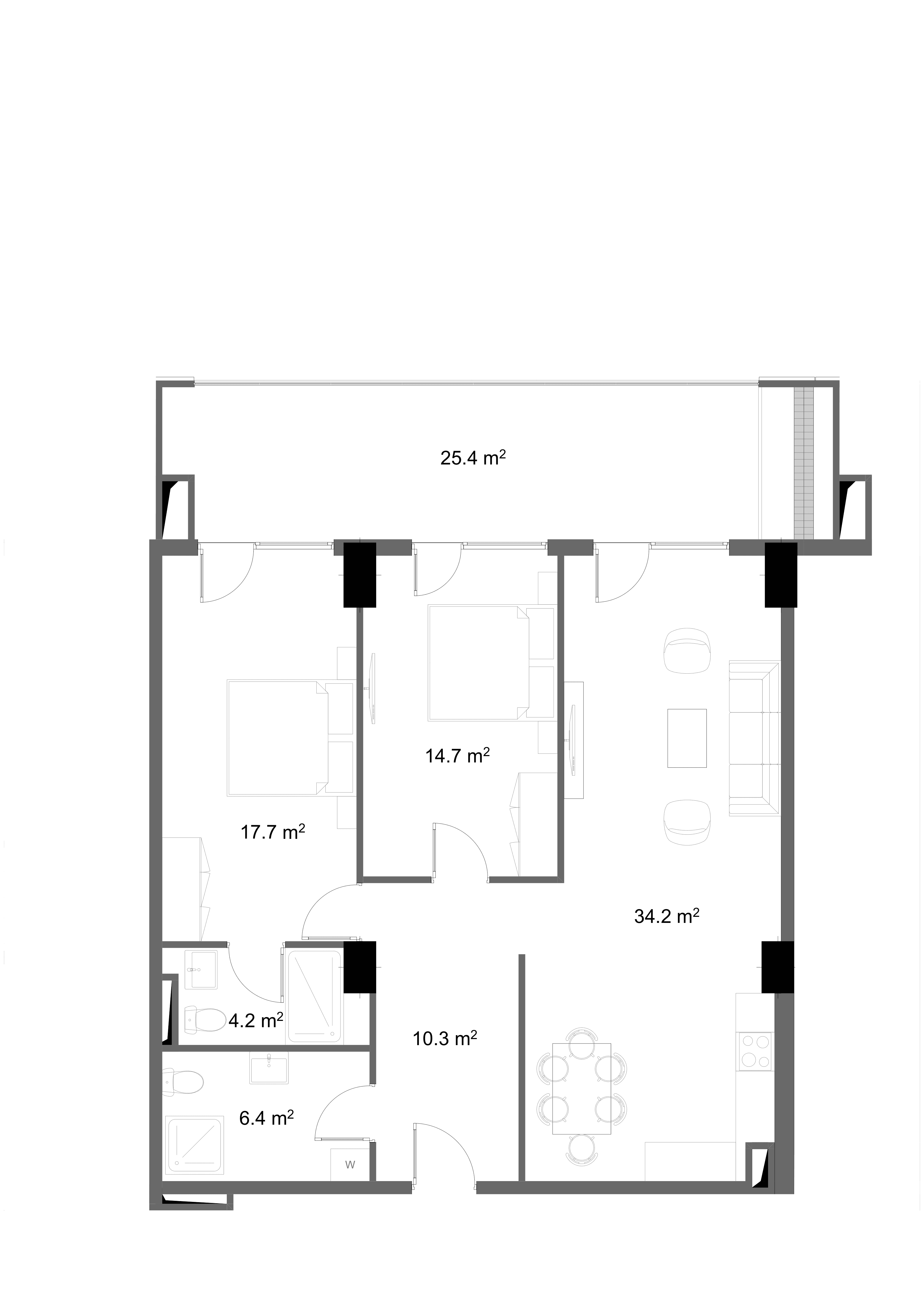 2 საძინებლით დიდი 1011