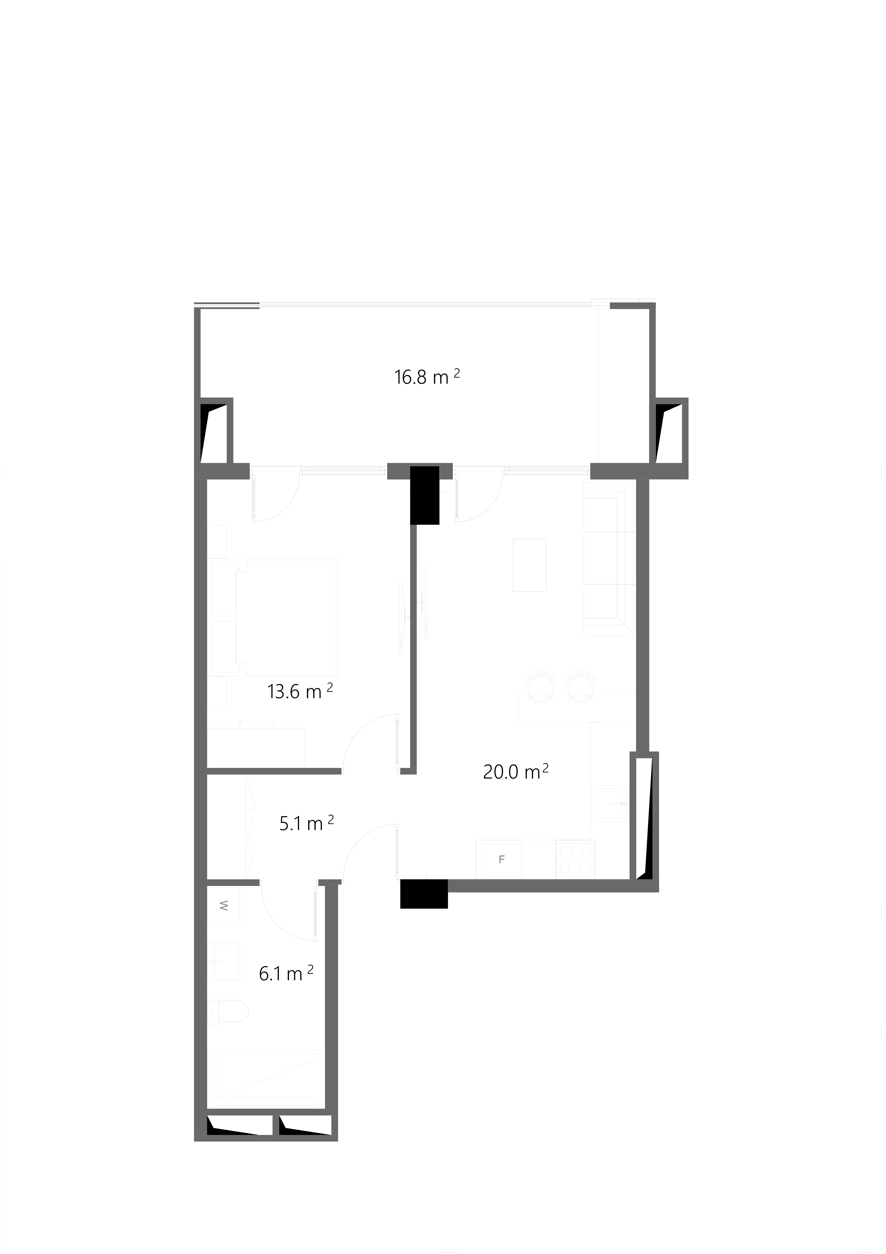 1 საძინებლით 1109