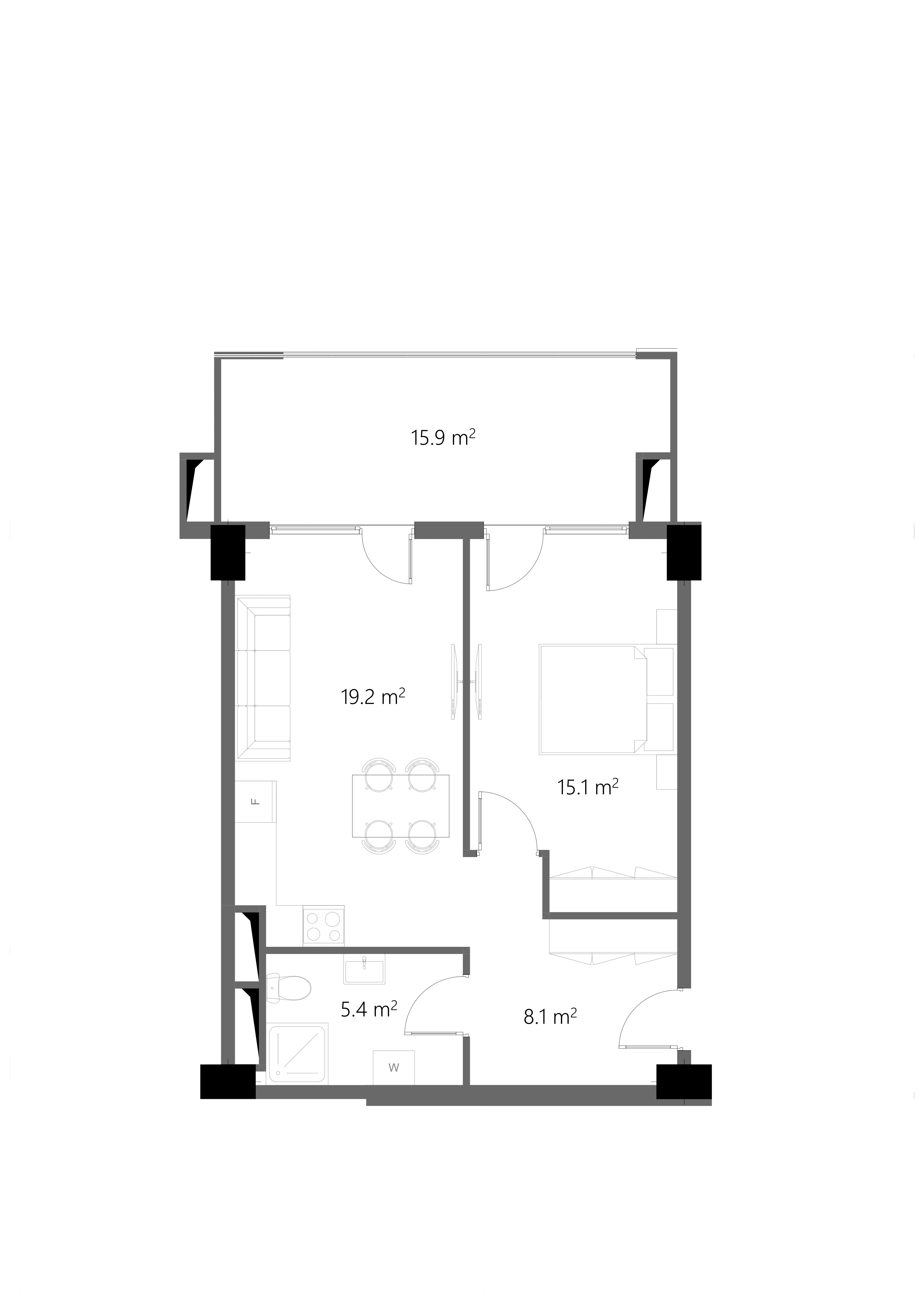 1 საძინებლით 1317