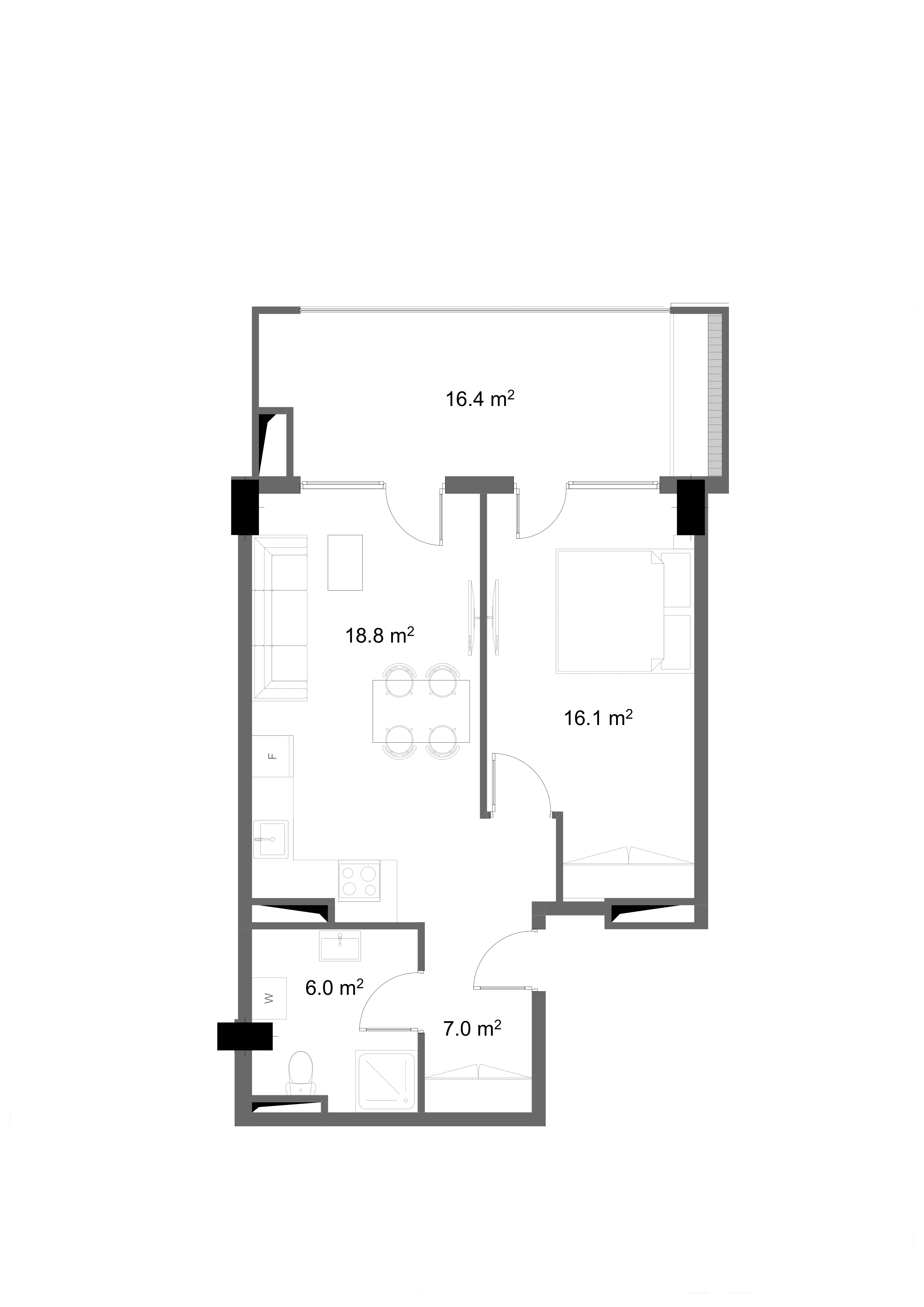 1 Bedroom 1701