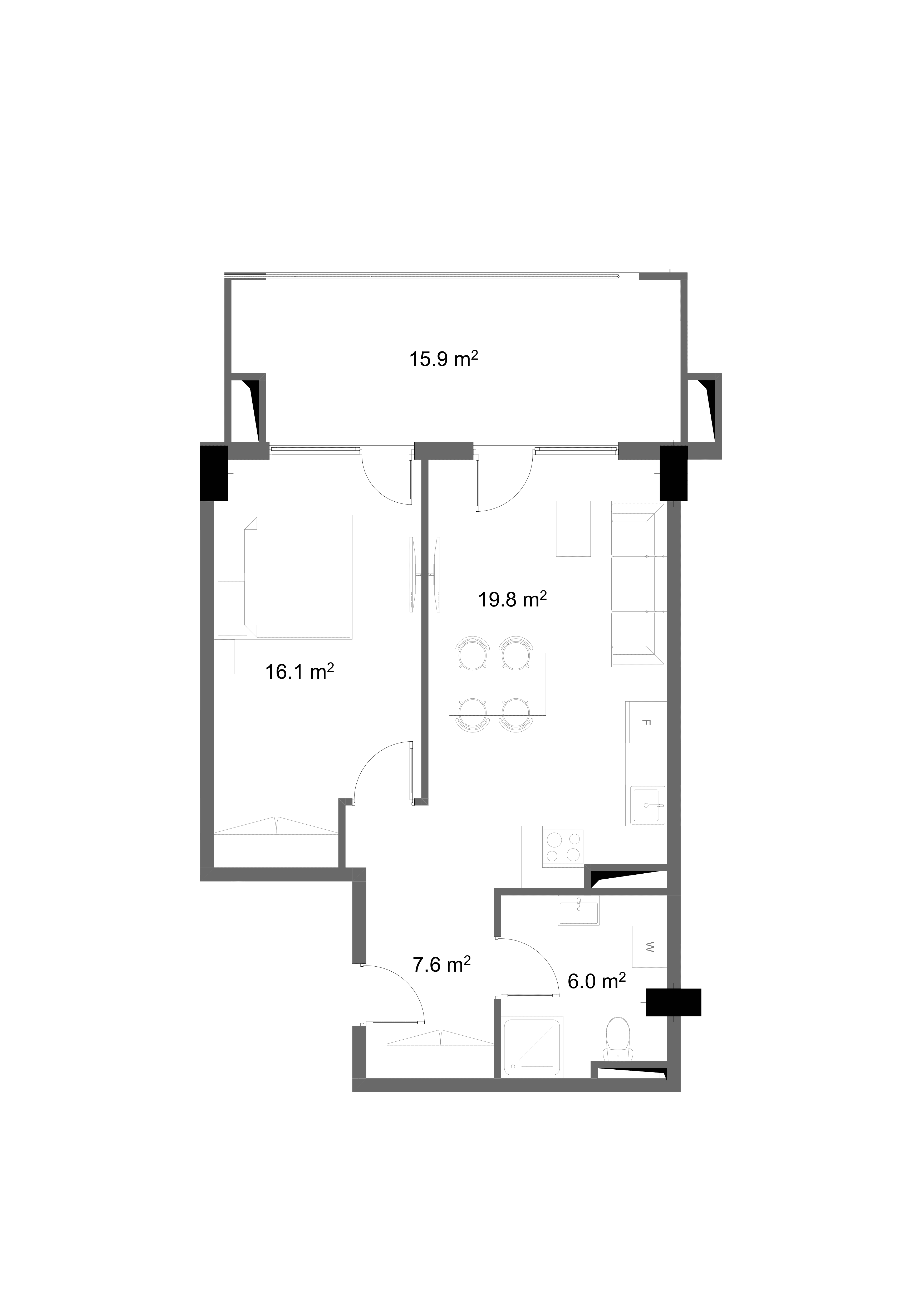 1 საძინებლით 2102