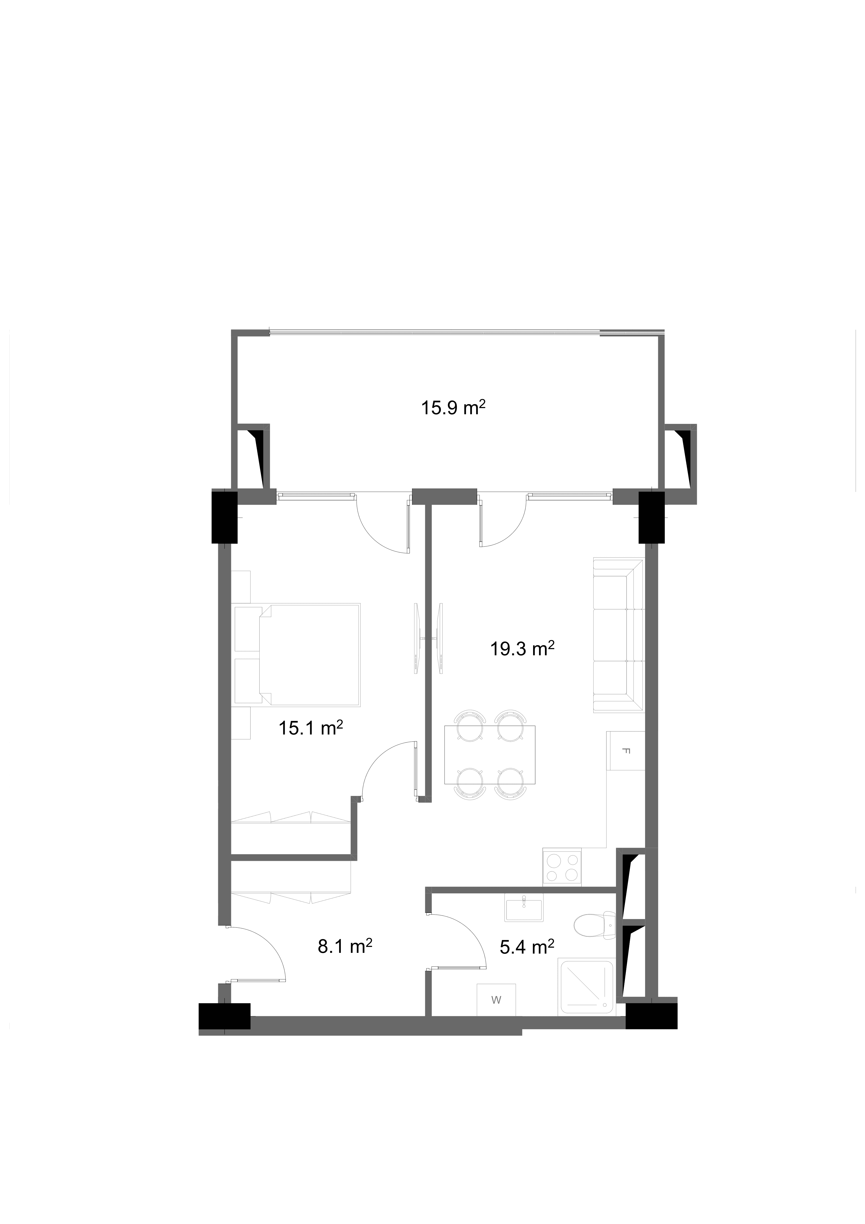 1 საძინებლით 2104