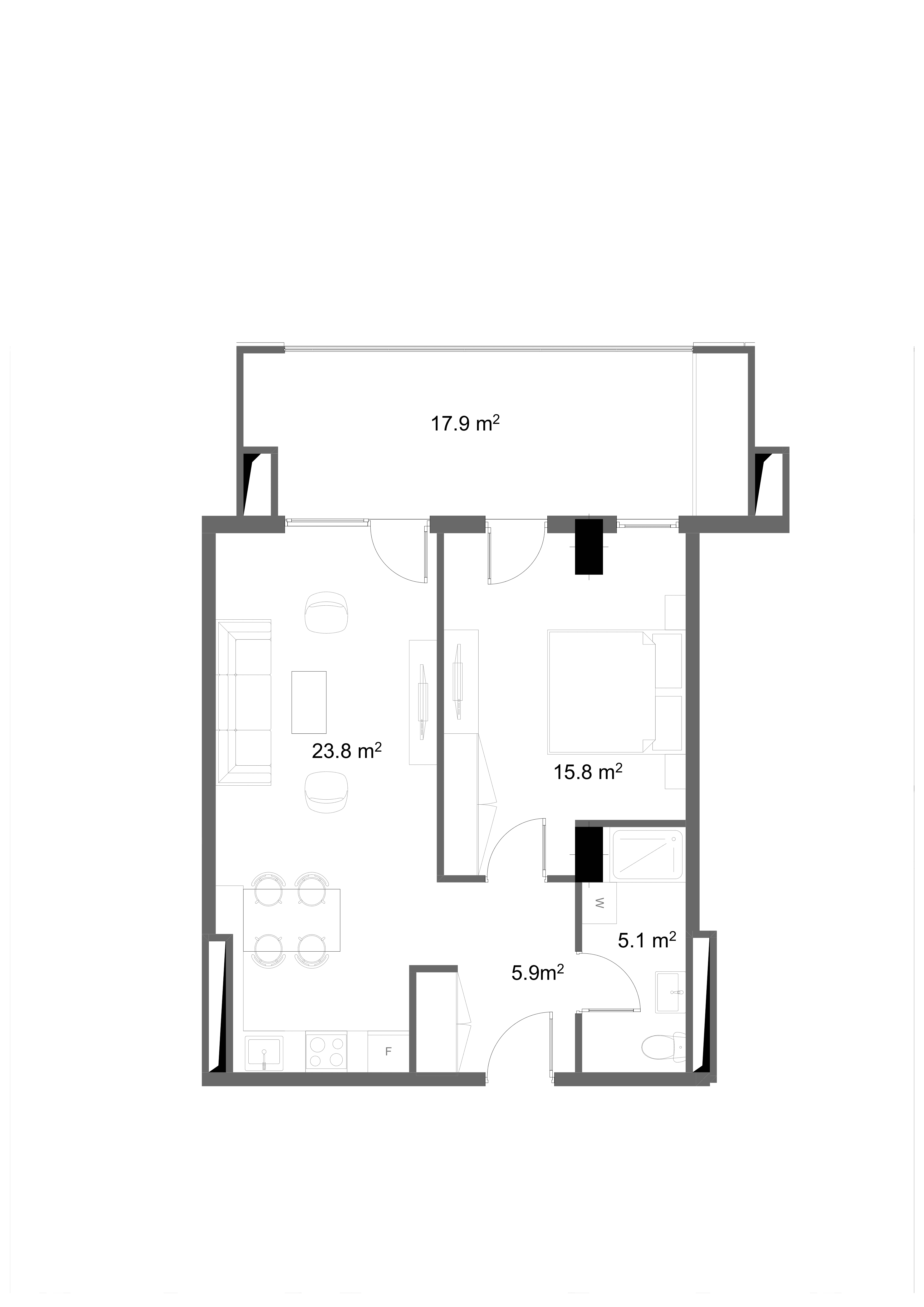 1 საძინებლით 2106