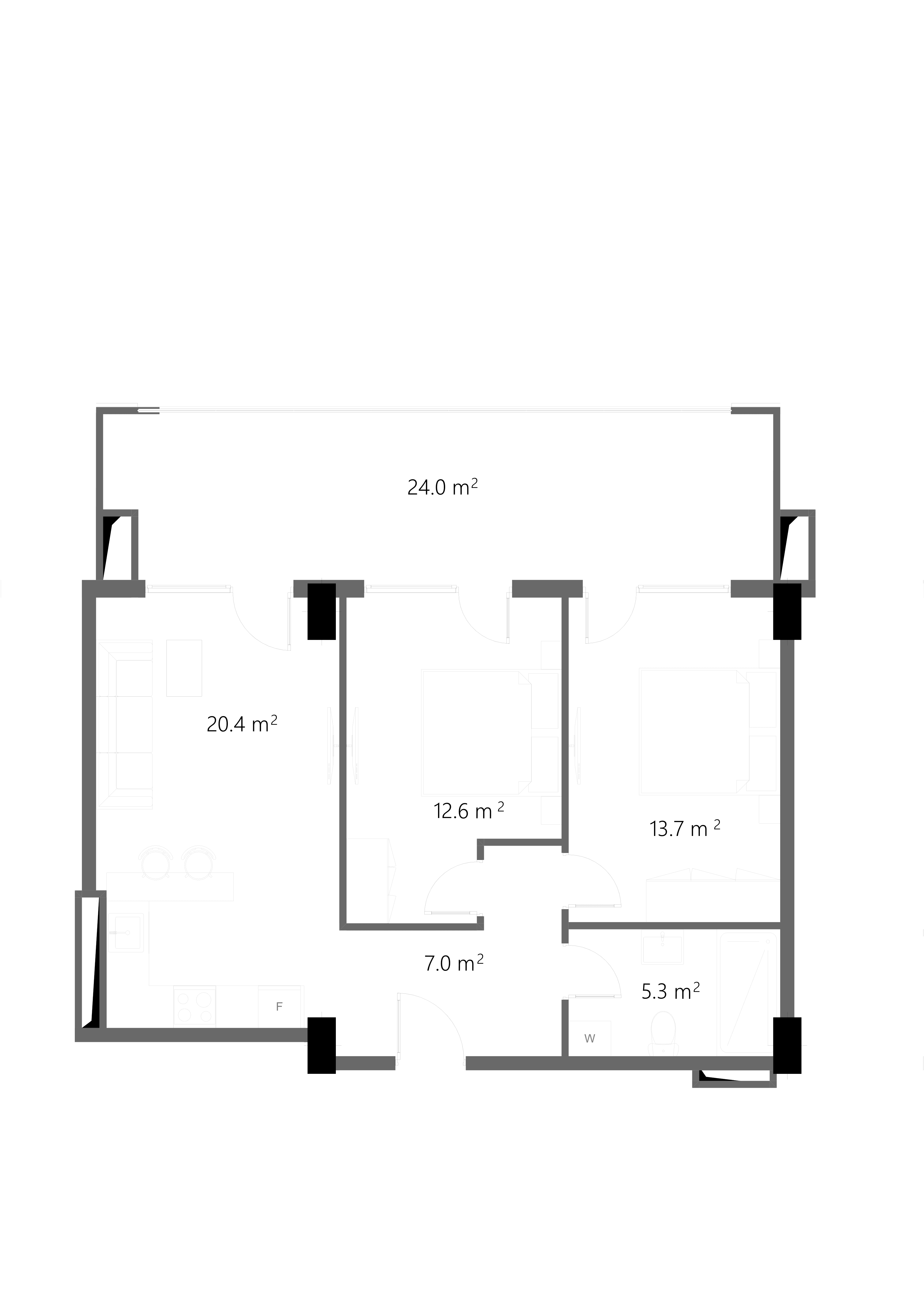 2 საძინებლით 2108