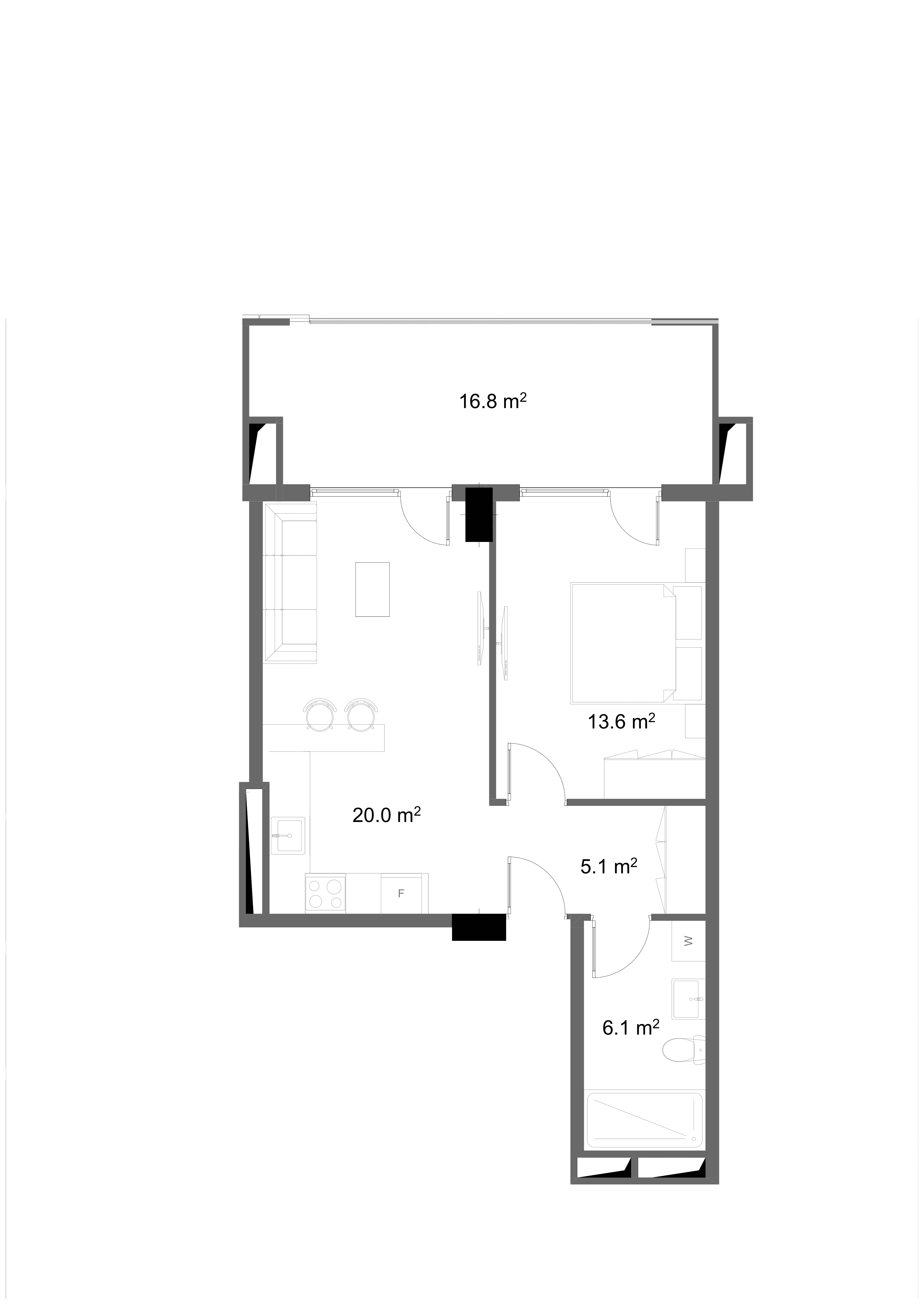 1 საძინებლით 2112