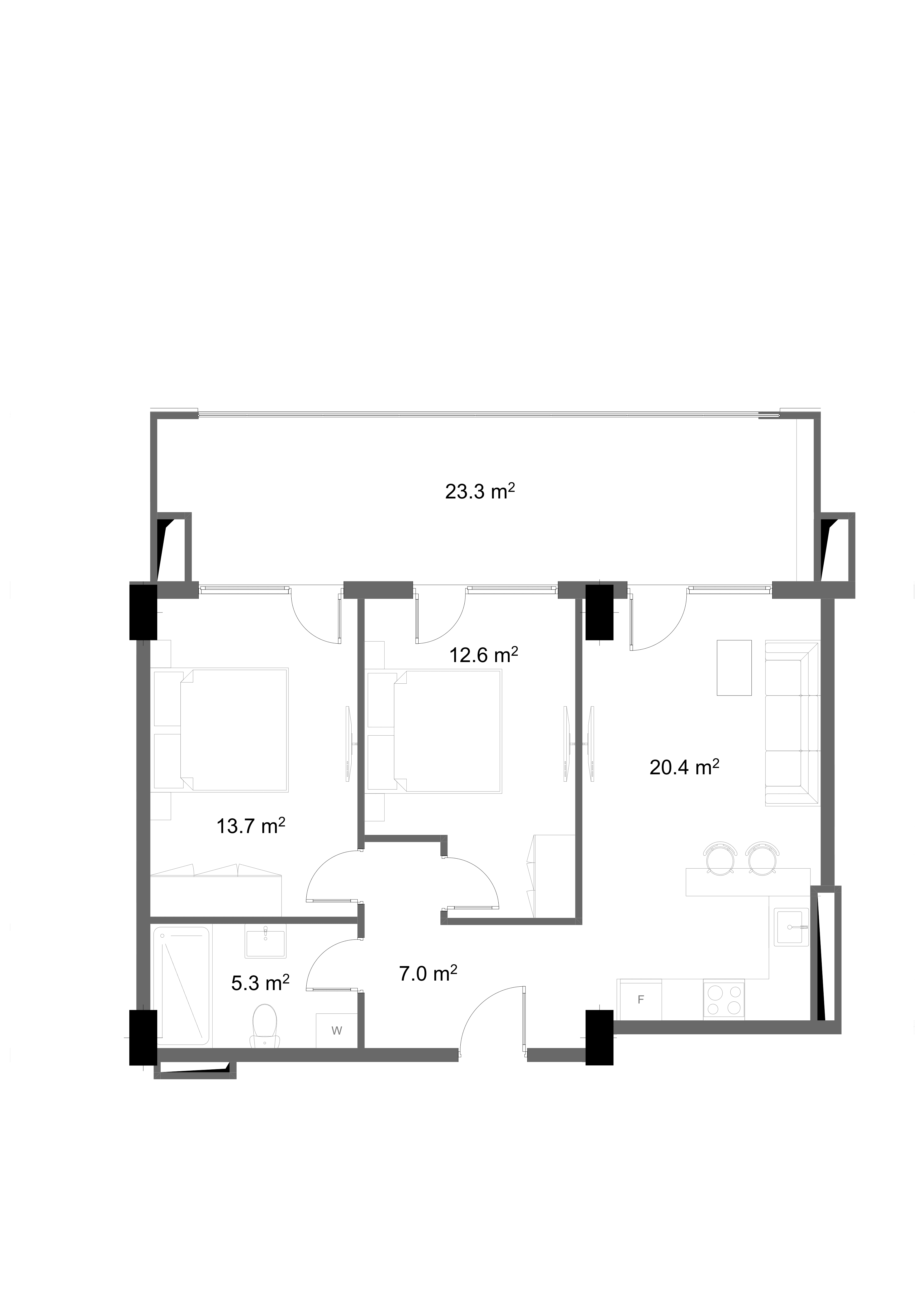 2 საძინებლით 2113