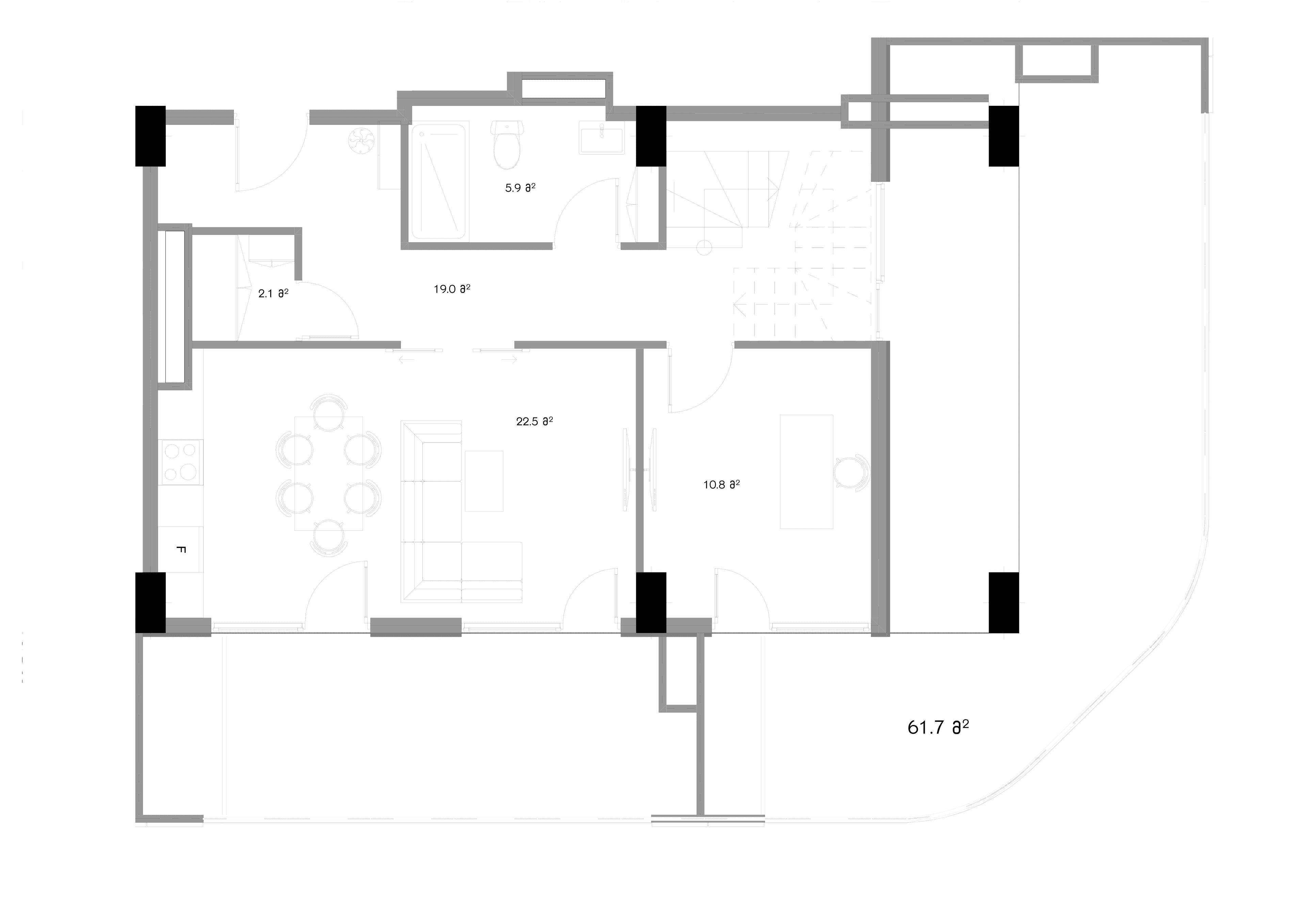 დუპლექსი floor plan