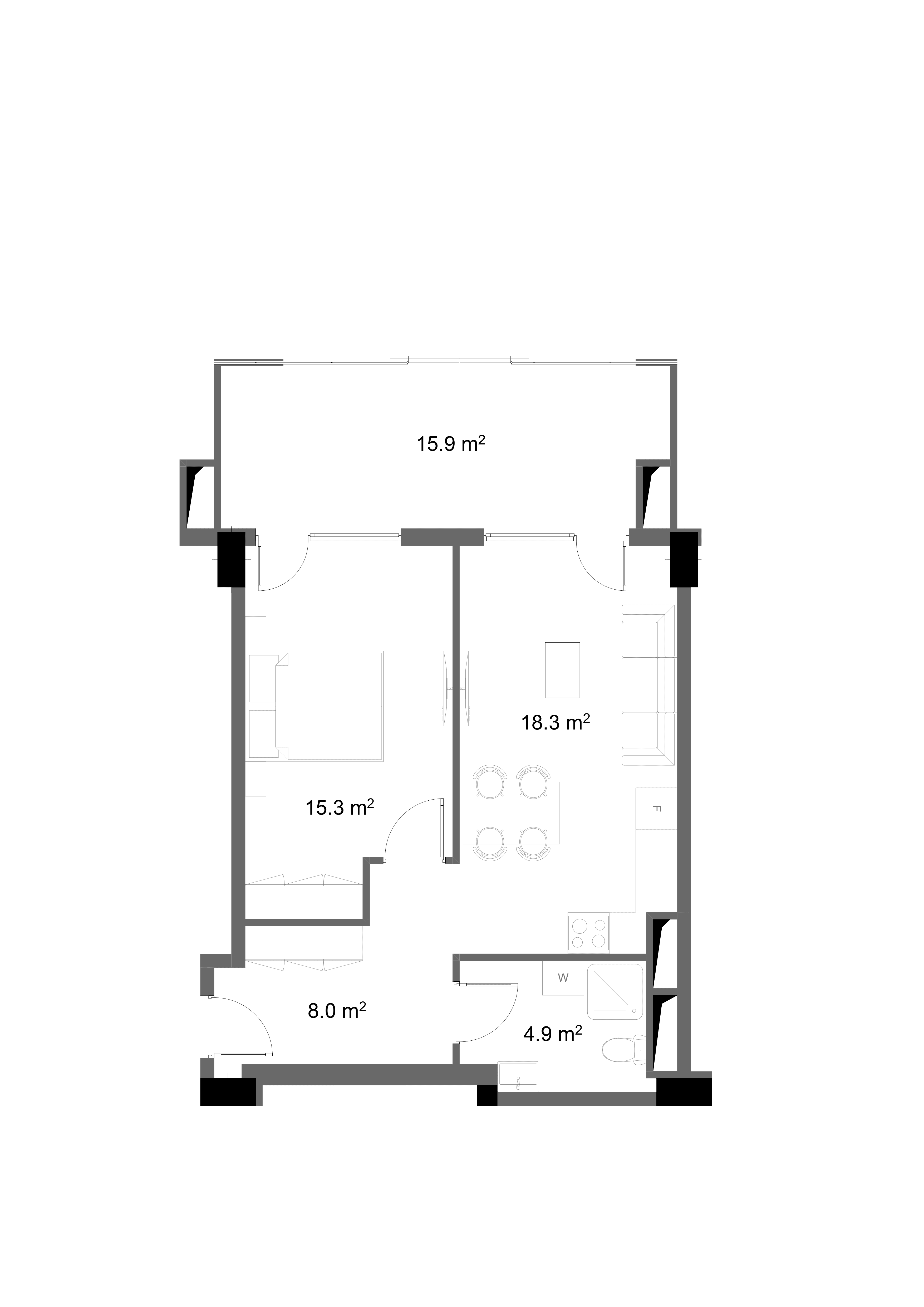 1 საძინებლით 2118