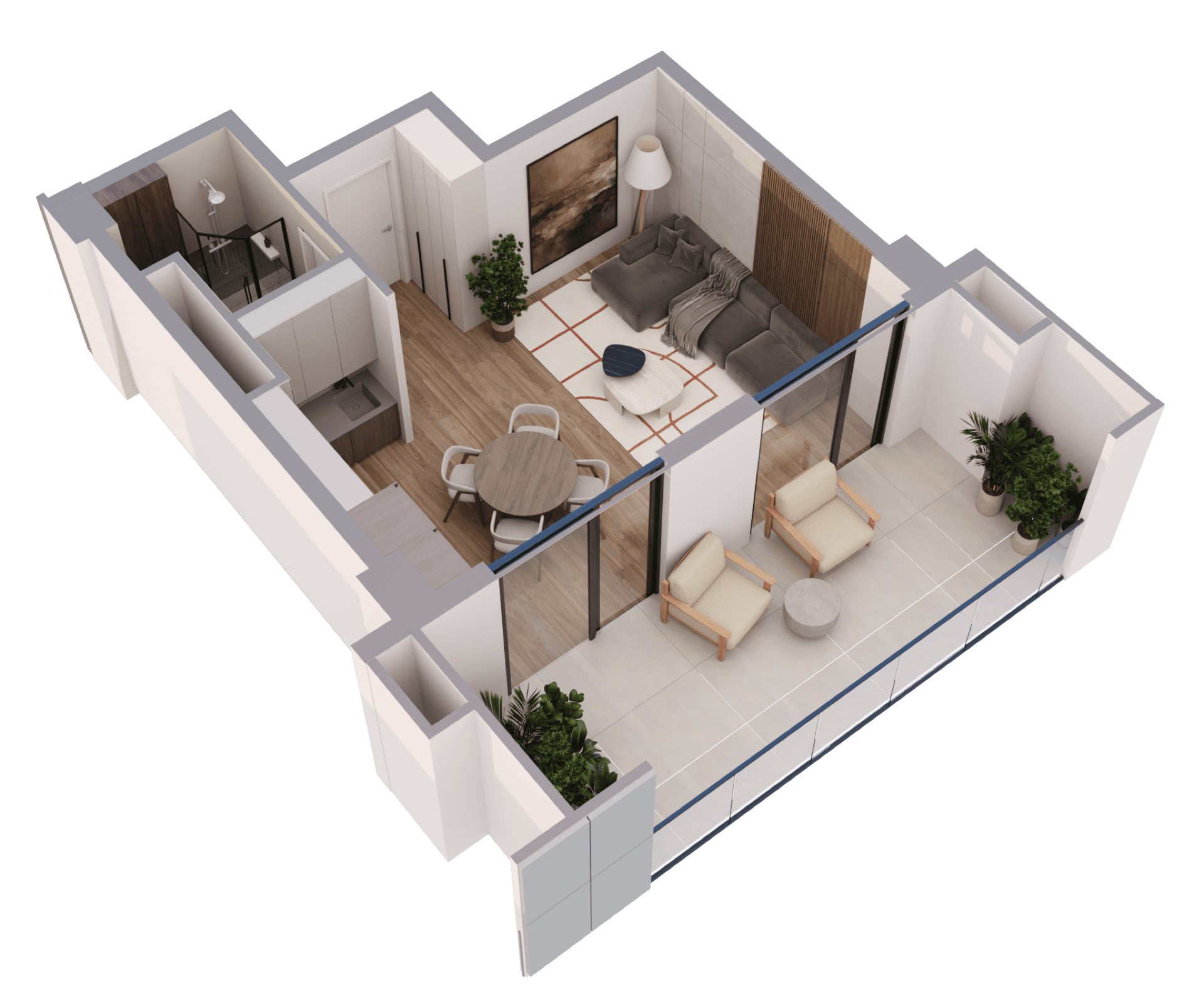 სტუდიო apartment 1114 — 3D render